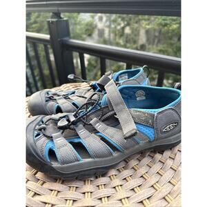 KEEN Newport H2 Blue Gray Waterproof Hiking Trail Sandal Women Size 6 38 EU